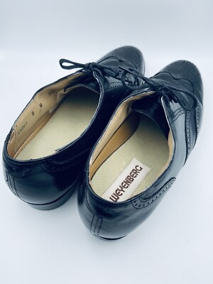 Weyenberg Mens Wingtip Oxfords Dress Shoes Black Leather Vintage