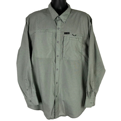 Wrangler ATG Shirt Mens 2XL Green Hiking Outdoors All Terrain Roll Tab Vented