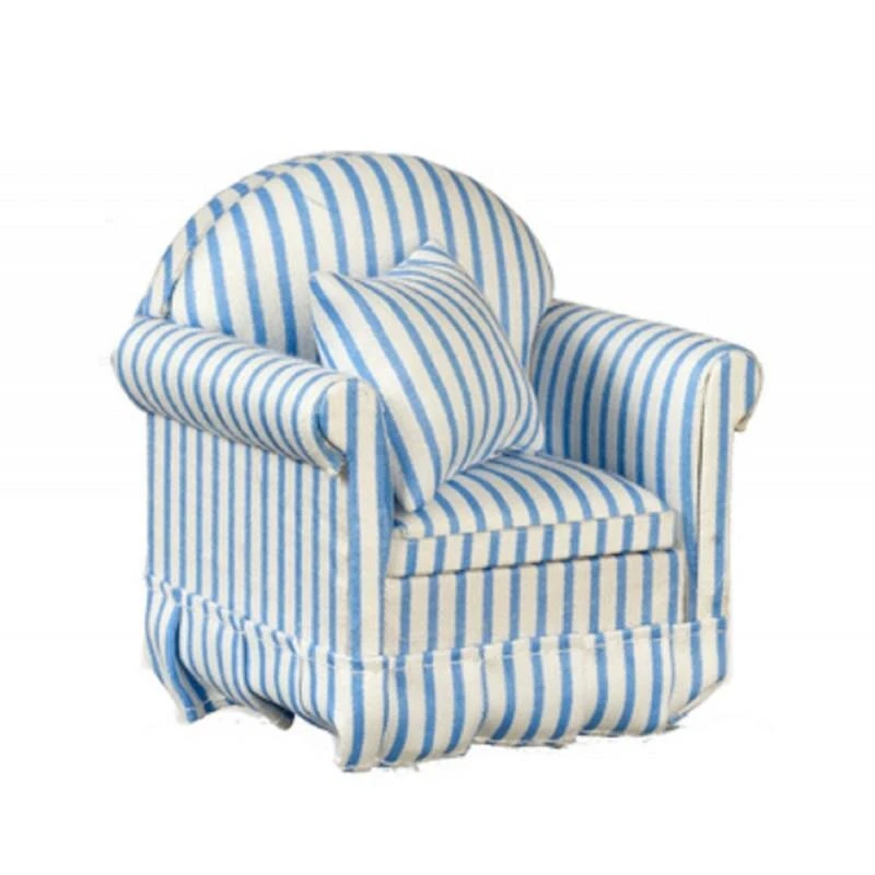 Blue and 2024 white striped chair