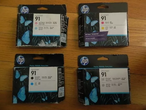 2018 GENUINE SET 4 HP 91 PRINTHEADS C9460A C9461A C9462A C9463A DESIGNJET Z6100