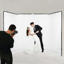 7.87Ft X 13.12Ft White Screen Backdrop with Stand, Portable Large Wrinkle-Resist