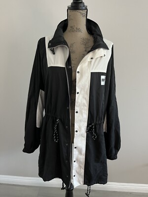 Mistress Rocks Los Angeles Womens Windbreaker Bomber Jacket Black White Sz L 80s