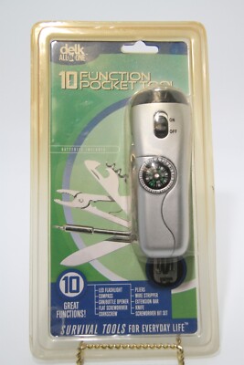 Delk All in One 10 Function Pocket Tools Flashlight Opener Pliers