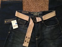 Us Polo Association Straight Leg Blue Jeans W/ Belt Boys Size 18 With Tags Us Polo Association Straight Leg Blue Jeans W/ Belt Boys Size 18 With Tags