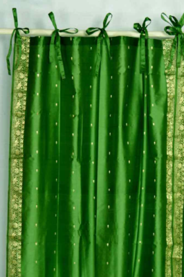 Indo Forest Green Tab Top Sari Sheer Curtain 43 in. x 84 in. - Piece - Bed Bath & Beyond - 18541280