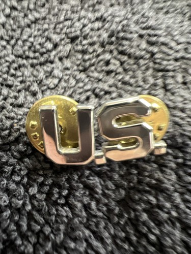 U.S. Military ST Dbl Tac Lapel Pin Silver Tone. Lot 172 - Picture 2 of 6