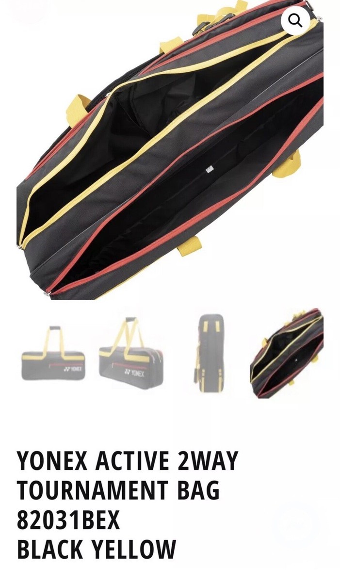 Yonex 82031BEX Active 2-way Tournament racquet bag (Black Yellow
