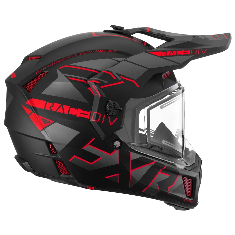 Casco de moto de nieve FXR Clutch X Evo escudo eléctrico rojo talla mediana Foto 3 de 3