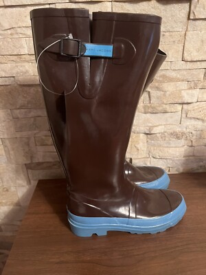 MARC JACOBS BROWN / BLUE SOLE  RAIN BOOTS EU SIZE 43 FITS US 10