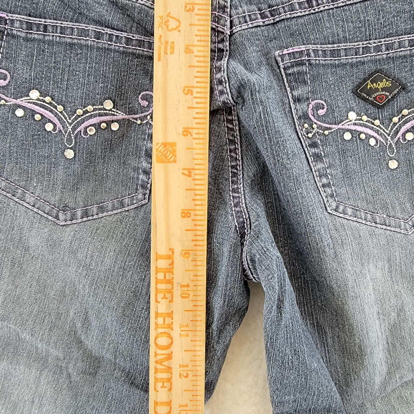 Angels Capri Jeans Women's 5 Washed Black Denim Straight Leg Mid Rise | eBay