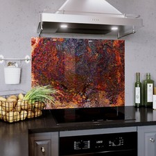 Glass Splashback Kitchen Tile Cooker Panel ANY SIZE Abstract Texture Paint Swirl