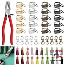 51Pcs Heavy Duty Key Fob Pliers and Key Fob Hardware Set with Tassels