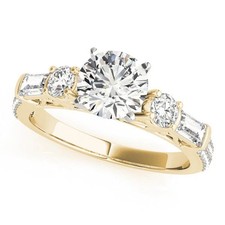 VVS1 Round Cut 1.70 Ct Diamond Lab-Created Engagement Ring 14K Yellow Gold FN