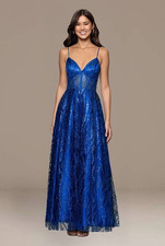Illusion Corset Glitter Ball Gown