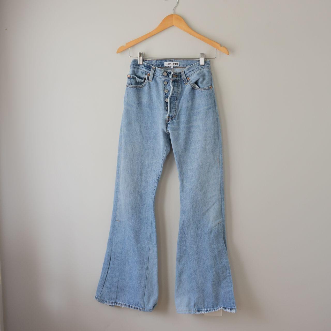 Re/Done X Levi’s Jeans Women 24 Flare Slit Hems 70s Button Fly