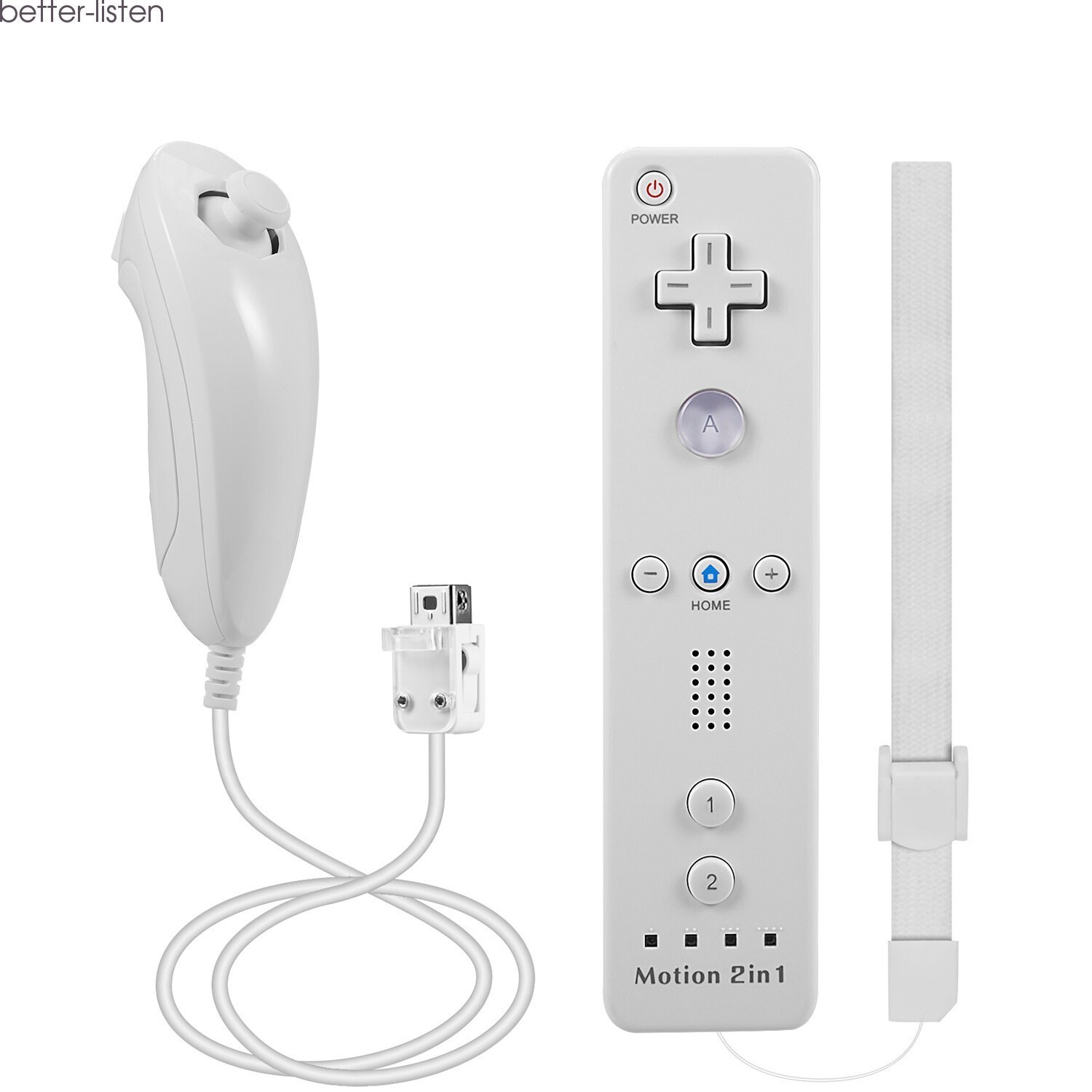 Control Nunchuck Nuevo con Motion Plus integrado para Wii y consola Wii U, imagen 5