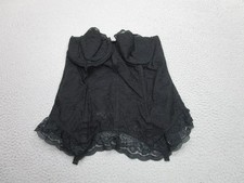Vintage Frederick's Of Hollywood Bustier Womens 36DD Black Lace Overbust Floral