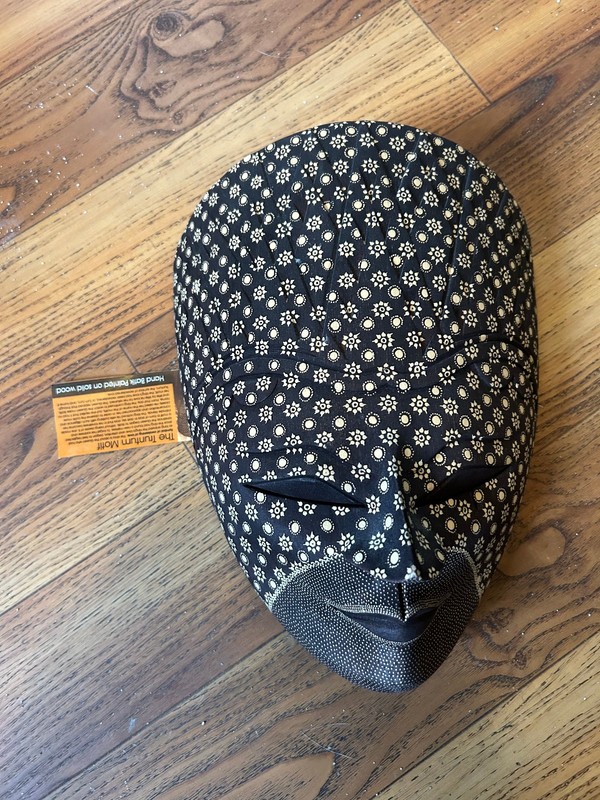 The Truntum Motif Hand Batik Mask Painted on Solid Wood 11 x 8 1/2 x 4 1/2