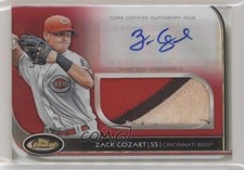 2012 Topps Finest Jumbo Relic Rookies Red Refractor 1/25 Zack Cozart Auto s7f