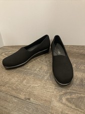 SAS Bliss Black Tripad Comfort Wedge Microfiber Slip on Loafer Shoes 10.5 S Nar