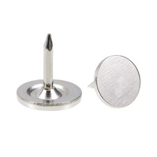 Upholstery Nails Tacks 9.5mmx10mm Flat Head Nails Pins Silver Tone 25Pcs