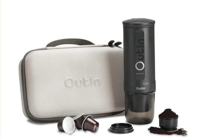 OutIn Nano Portable Espresso Machine Gift Set - Complete Travel Space Grey