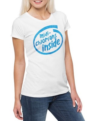 Midi-Chlorians Inside Damen T-Shirt Star Midi-Chlorianer Jedi Fun Geek Nerd Wars