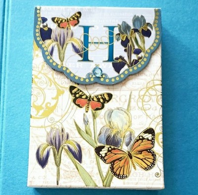 Punch Studio Monogram ''H'' 10note Cards W/envelopes In Magnetic Closure Box New