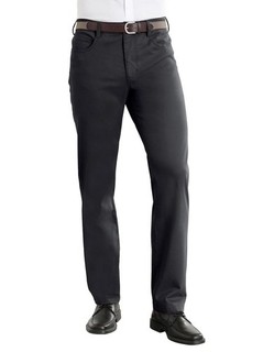 Herren Hose Inkl. Gürtel Stretch Gerades Bein Schwarz Gr. 27 (54) Neu