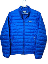 Giubbotto piumino uomo Patagonia blu full zip manica lunga taglia small