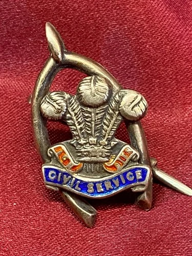 WW1/2 Silver Enamel 15th County of London Civil Service Rifles Sweetheart Brooch