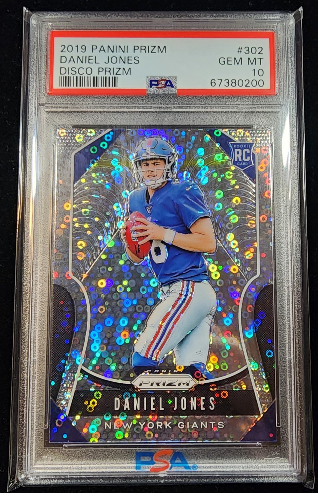 2019 Panini Prizm #302 Daniel Jones Disco Rookie Card PSA 10 RC POP 51 Colts QB
