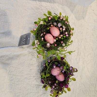 Set of 2 Birds Nests with Eggs - Home Decor Crafts