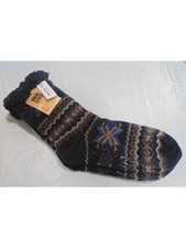 New MUK LUKS Women's Cabin Socks Size S/M 8-10 Slipper Navy Blue Shea Non-Skid