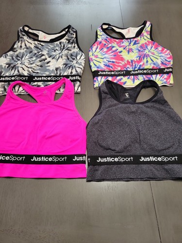 Lot Of Girls Justice Sport Bras Size 32 Fits Like 10-12 EUC
