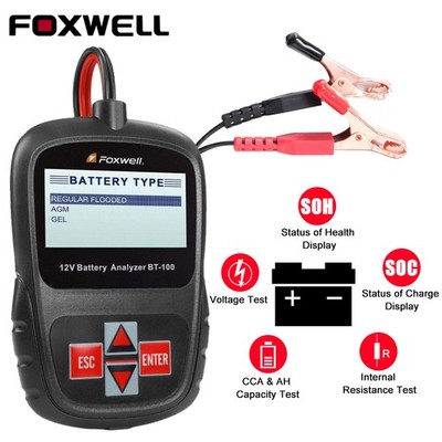 Foxwell BT100 Pro Car Battery Tester & Charger   Comprehensive Auto Diagnostics