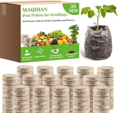 50PCS Peat Pellets for Seedlings - 30MM Seed Starter Pellets Peat Pods for Start