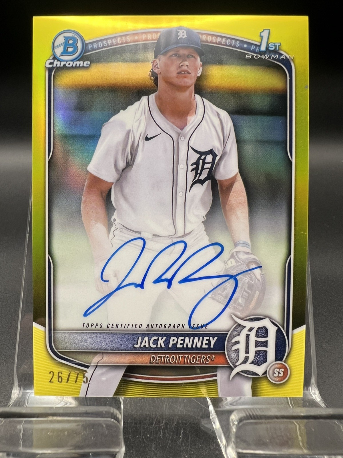 2025 Bowman Chrome 1st Bowman Jack Penney /75 Yellow Prospect Autographs CPA-JPY