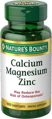 Calcium Magnesium Zinc + Vitamin D-3 - 100 Caplets, Bone Muscle Immune Support