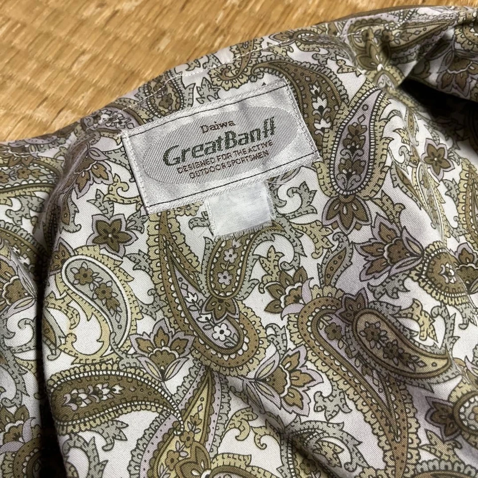 Chaleco de Pesca Daiwa Great Banff Vintage Beige Forro de Cachemira Usado Foto 4 de 4