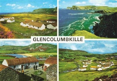 Glencolumbkille Donegal Ireland Cliffs Coast Thatched Cottage Pasture Beach Valley Me