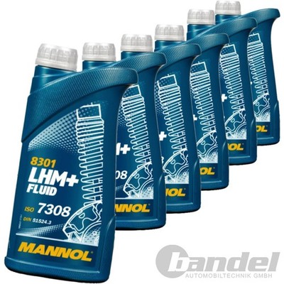 6x1L MANNOL LHM PLUS + HYDRAULIKÖL ÖL GRÜN SERVOÖL BREMSFLÜSSIGKEIT DIN 51524-3