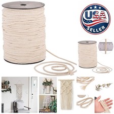 Eco-Friendly 240yd 4mm Cotton Macrame Rope in Creamy for Artisan Projects