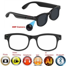 AI Bluetooth Smart Glasses with Camera & Voice Assistant Noise Canceling Transla