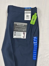 Haggar Performance Dress Pant Mens 38W X32L Straight Fit Blue Stretch NWT