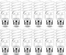 E26 CFL Light Bulbs 13Watt, T2 Spiral Soft White 2700K 900Lm E26 Medium Base Com