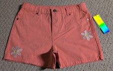 Derek Heart Girls Size 14 Pink Embroidered Flower 100 Cotton Shorts 23