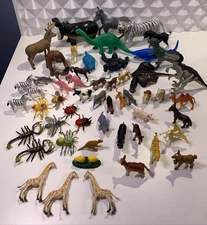 Lot Of 56 Plastic Toy Animals Safari Zoo Farm Ocean