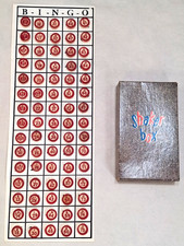 Vtg Wooden Bingo Number Caller Chips, Card,  Shaker Box Set 1-75 Milton Bradley