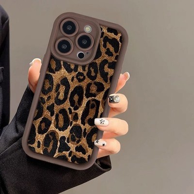 For iPhone 17 Air 17 16 Pro Max 15 14 13 12 11 7 XR XS Phone Case Leopard Print